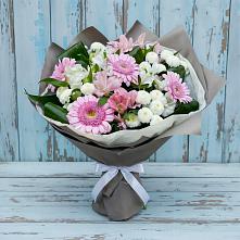 Букет цветов из:  Герберы, Альстромерии и Хризантемы в Горняке