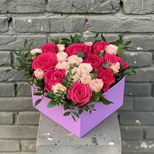 Цветочная композиция из Розы в коробке в Горняке