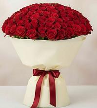 Букет 101 Красная роза Милано в Горняке