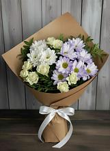 Букет цветов из:  Хризантемы и Розы в Горняке