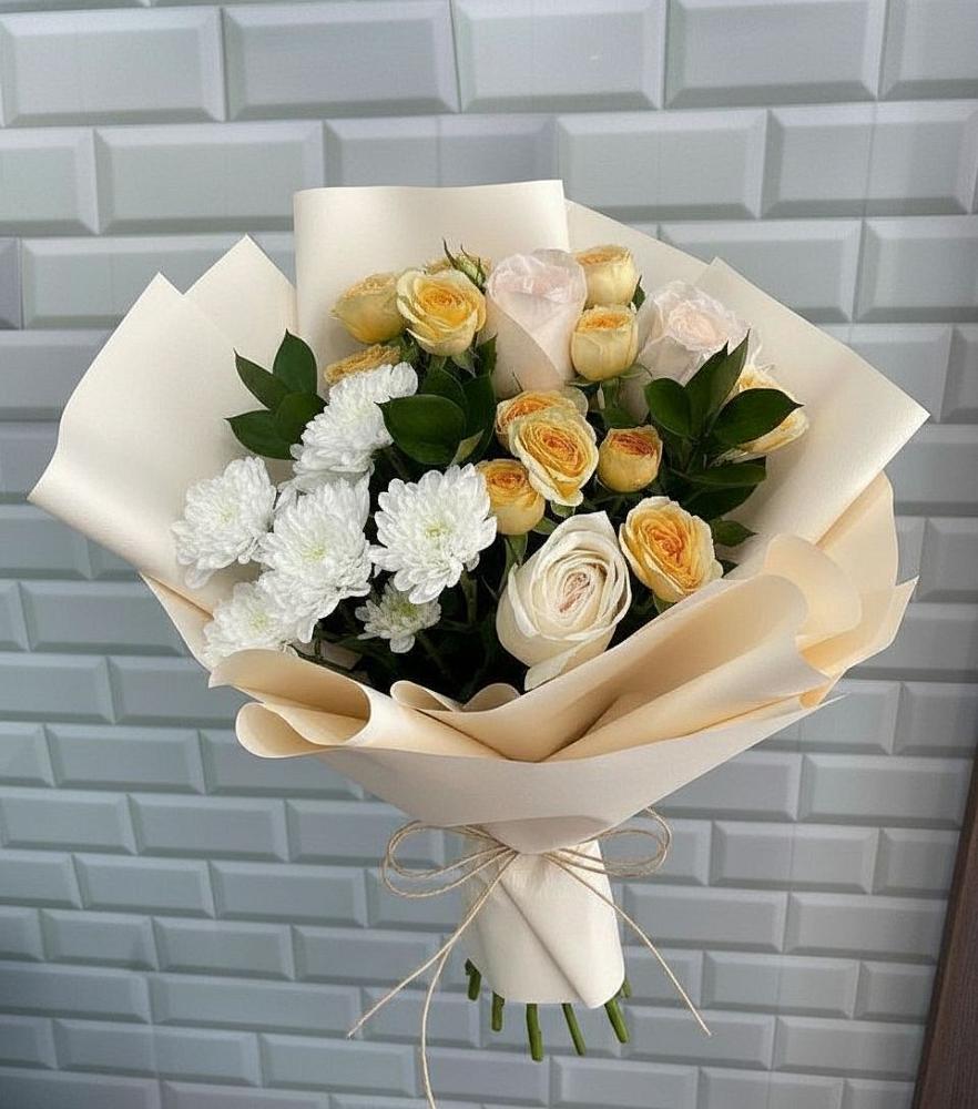 Букет цветов из: Розы и Хризантемы в Горняке