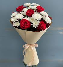 Букет цветов из:  Розы и Хризантемы в Горняке