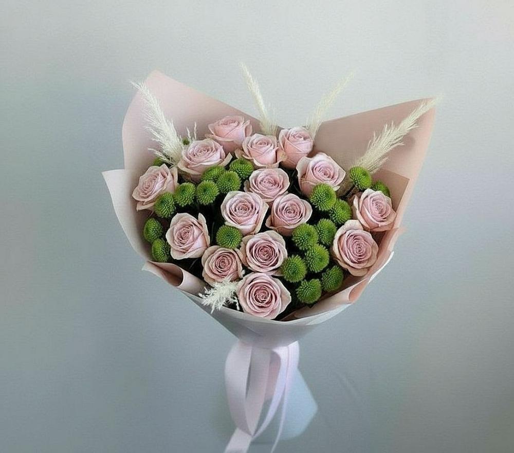 Букет цветов из: Розы и Хризантемы в Горняке