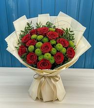 Букет цветов из:  Розы и Хризантемы в Горняке