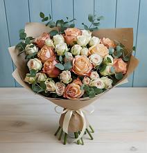 Букет цветов из:  Альстромерии и Розы #REPLACE_PRED# Горняке